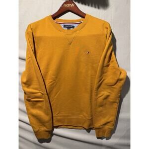 tommy hilfiger mens large mustard crew neck sweater